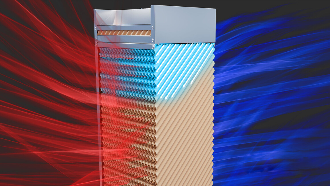Indirect evaporative cooling for packaged AHU